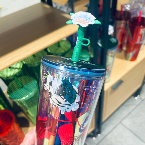 Starbucks Rose Silicone Topper Cup Iridescent Tumbler Venti New 2023 Holiday New - Picture 6 of 16